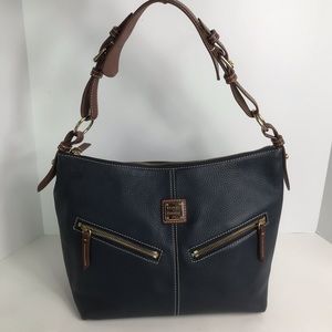 Dooney & Bourke Navy and Brown Shoulder Bag